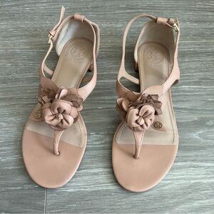 Tory Burch Blossom Flat Sandals Light Pink Size 6